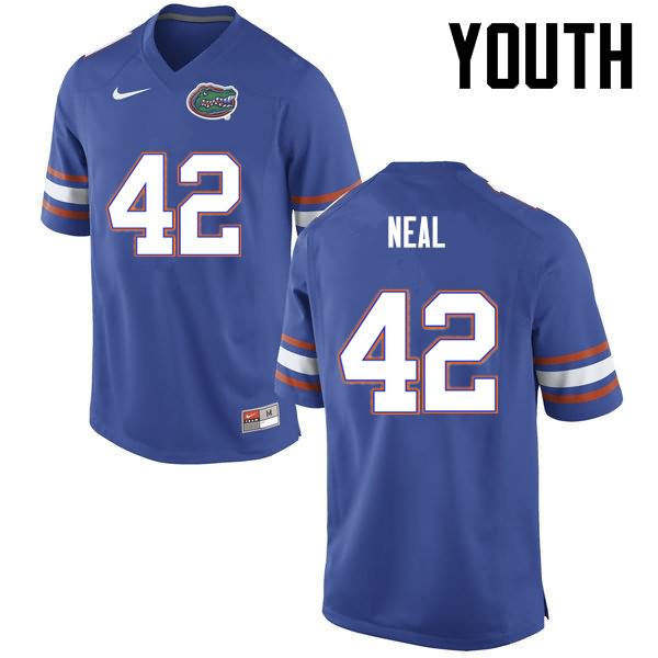 Youth NCAA Florida Gators Keanu Neal #42 Stitched Authentic Nike Blue College Football Jersey XOO0165ZC